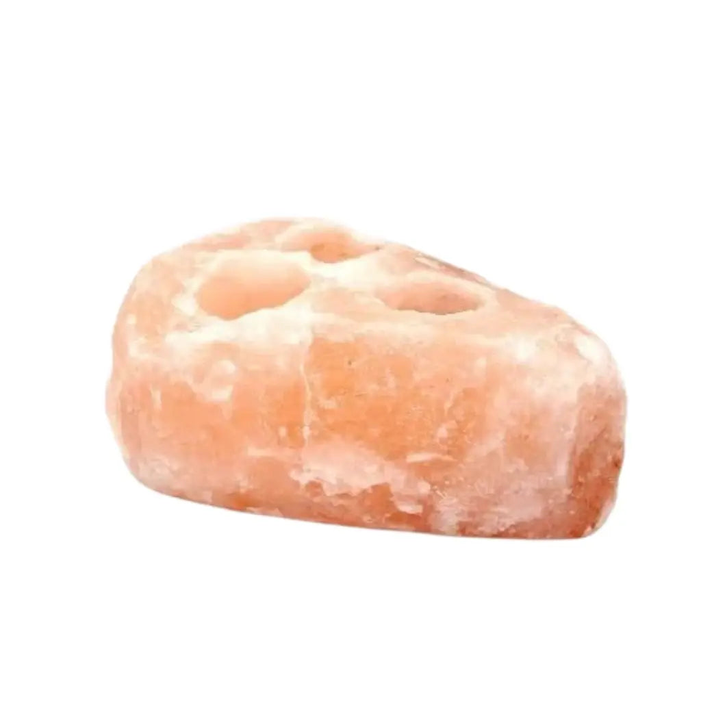 Himalayan Pink Salt Candle Holder — Triple Tealight (3 Holes)