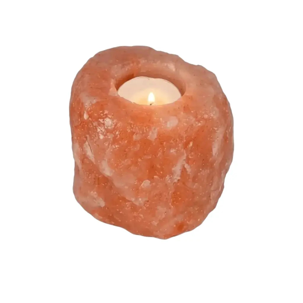 Himalayan Pink Salt Candle Holder — Single Tealight (1 Hole)